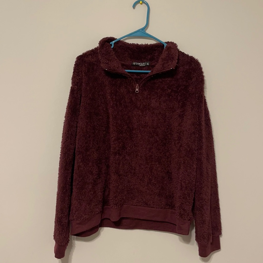 Cute purple sweater!
